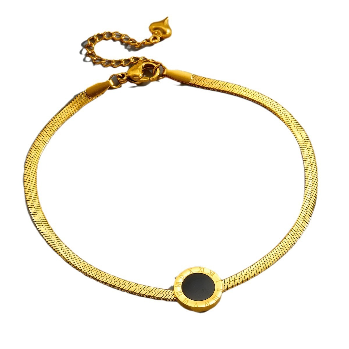 18K gold light luxury exquisite Roman numeral bracelet - Image 5