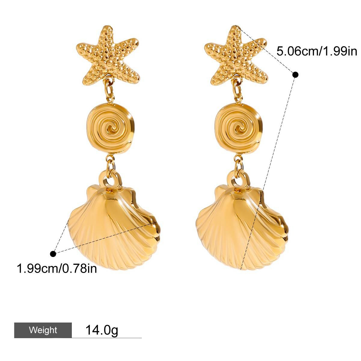 18K gold shells with tassel design exquisite and noble earrings - Image 4