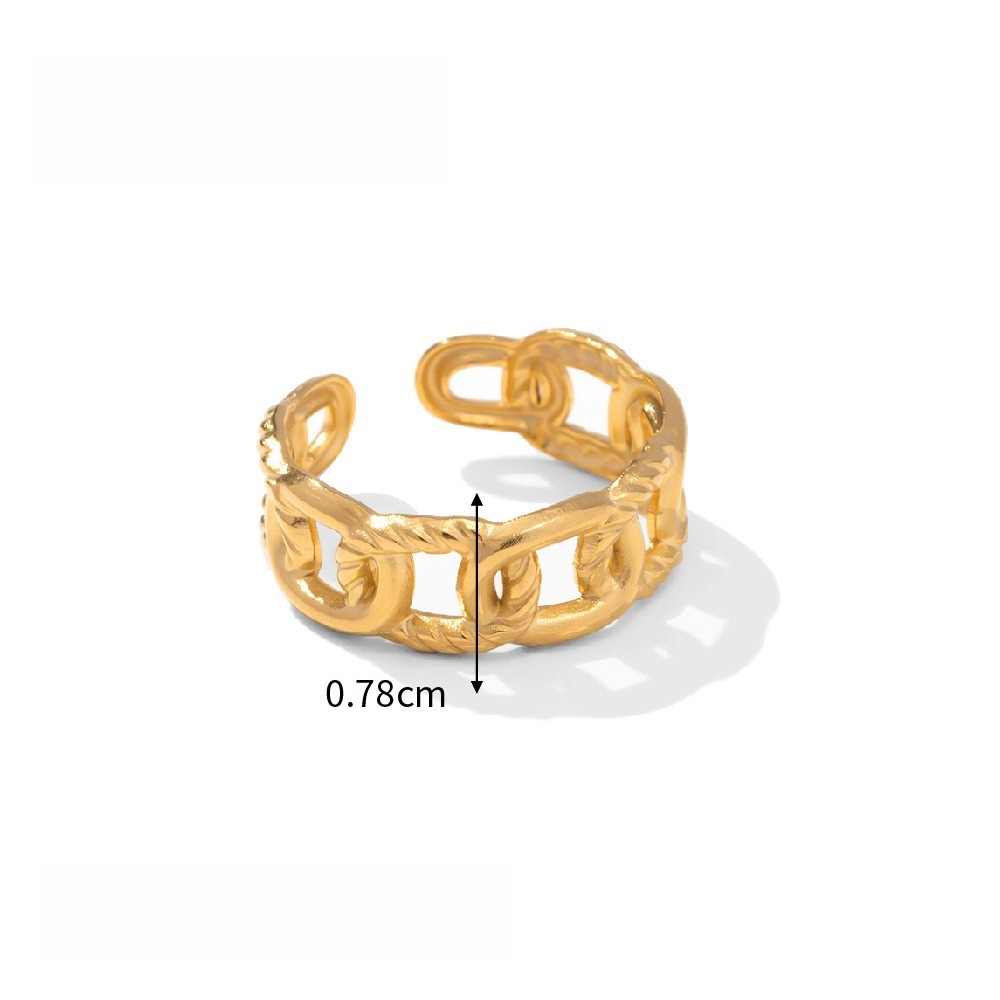 18K gold light luxury titanium steel ring - Image 6