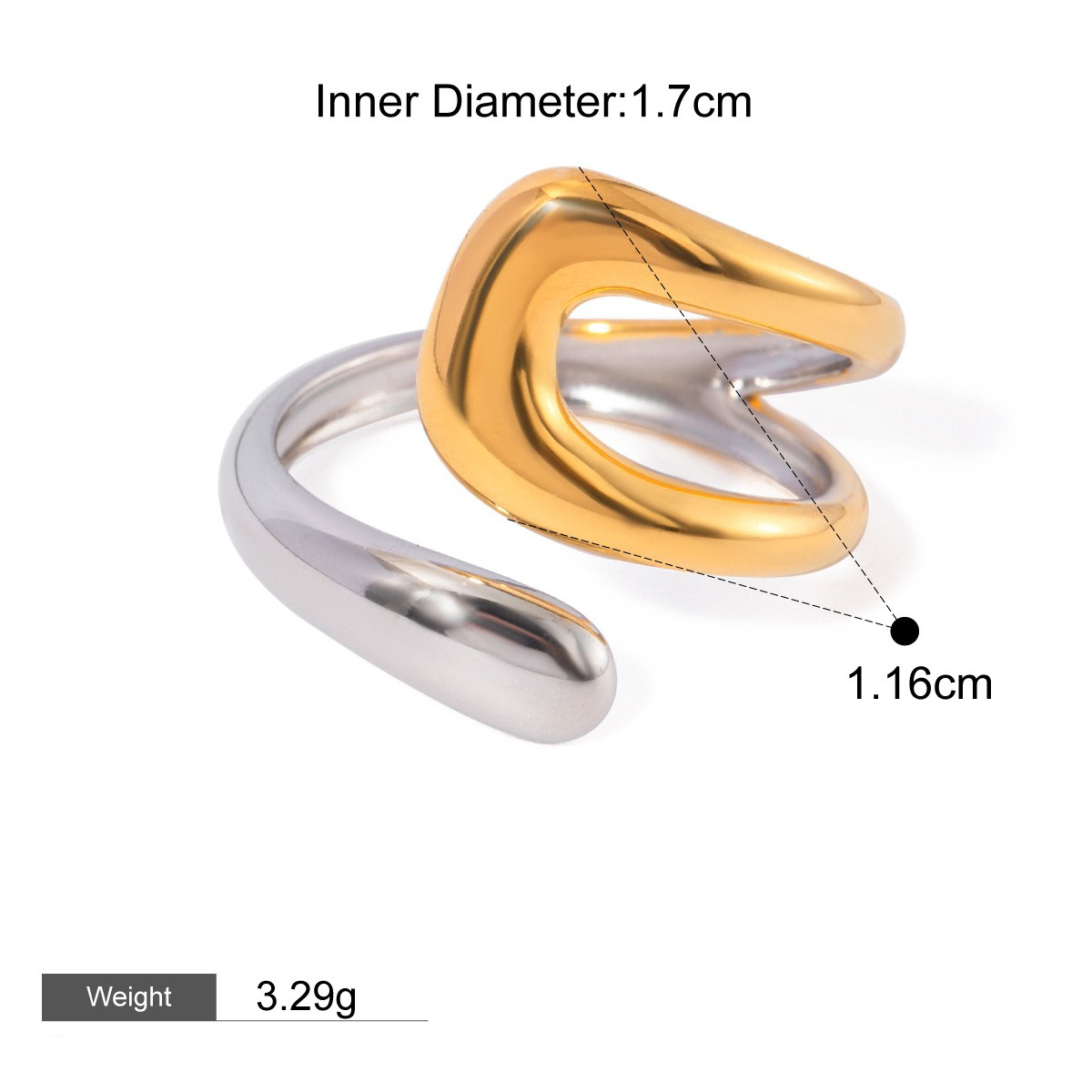 18K gold geometric shape with gold and silver color matching design high-end earrings, bracelets and rings set - Image 10