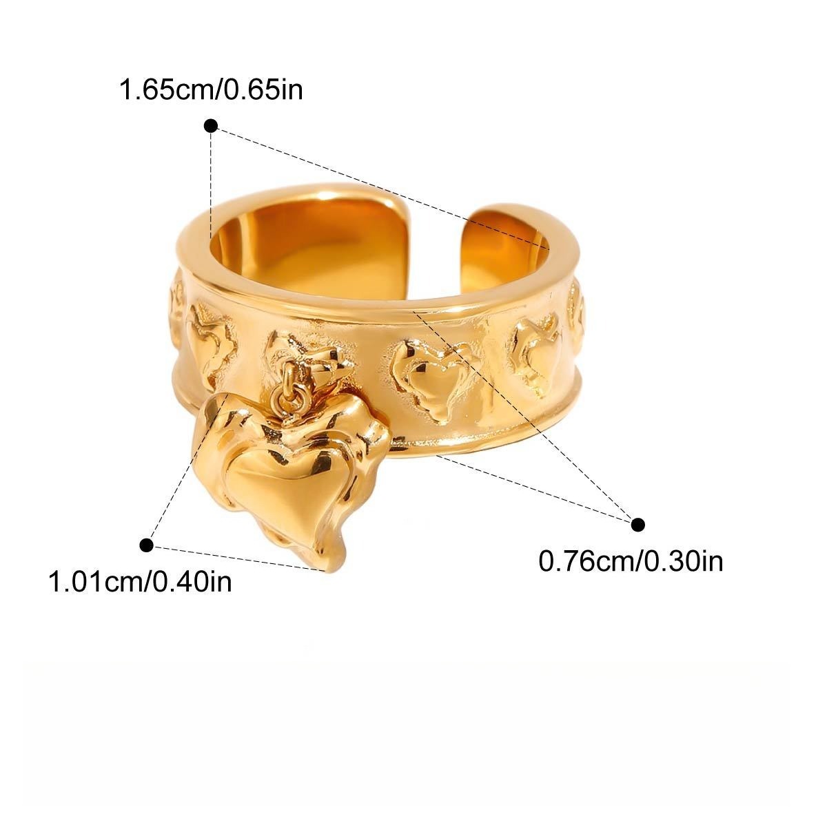 18Gold Pendant Titanium Steel Ring - Image 8