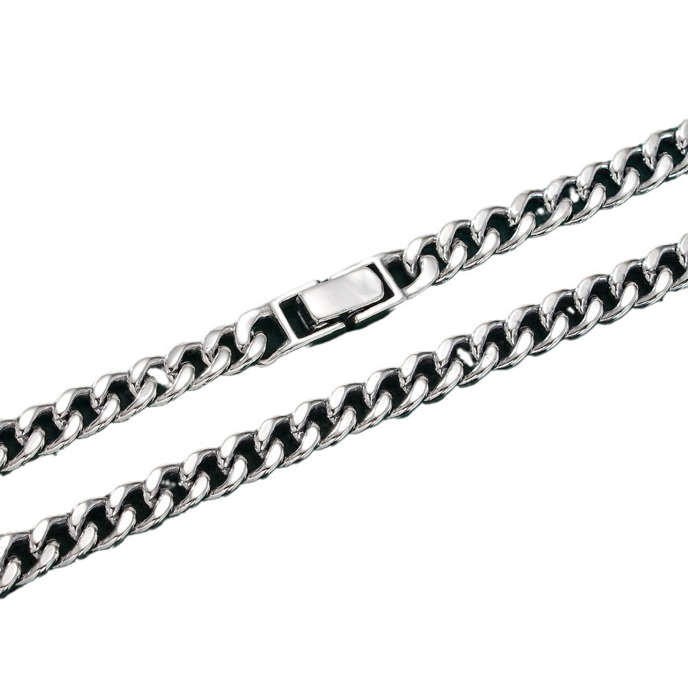 Cuban chain design trendy hip-hop style men's necklace - Image 4