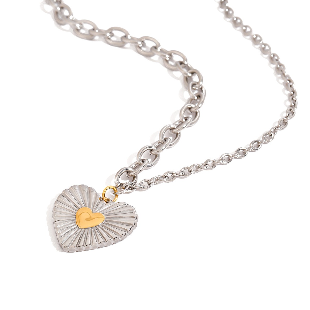 Heart with texture design exquisite fashion necklace - Image 8