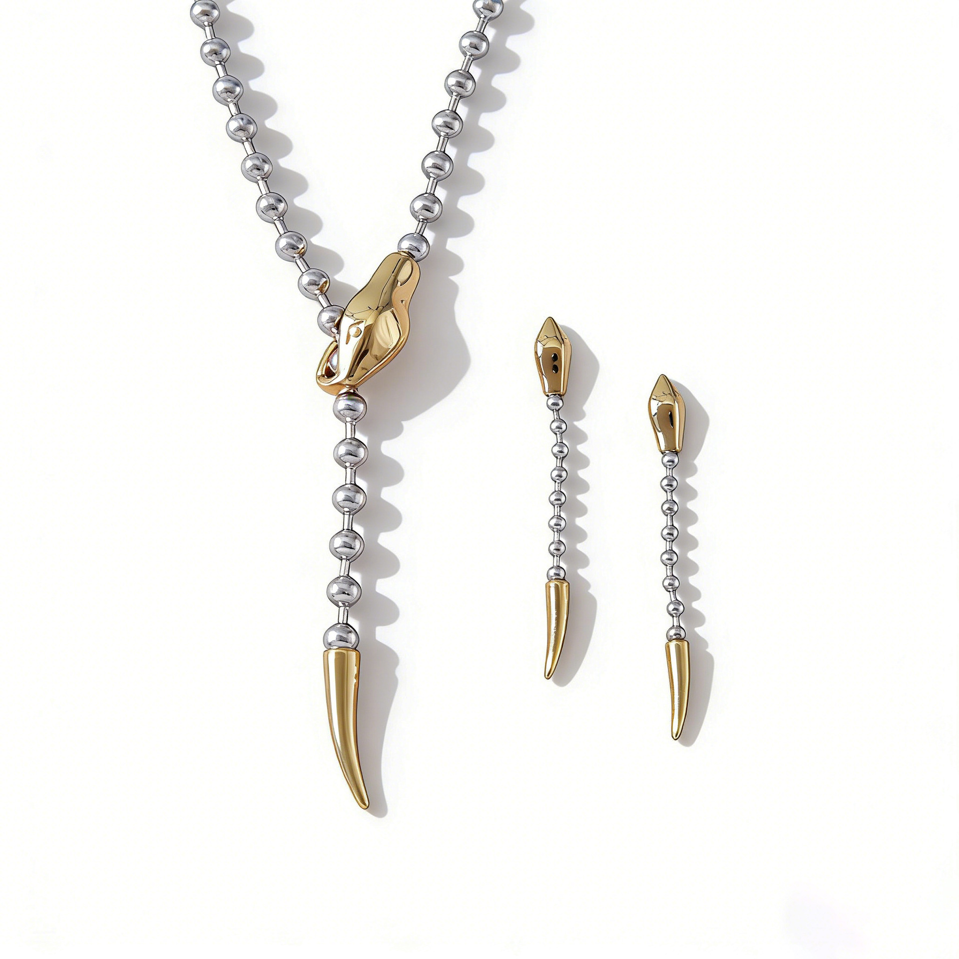 Snake Y Necklace and Earring Set