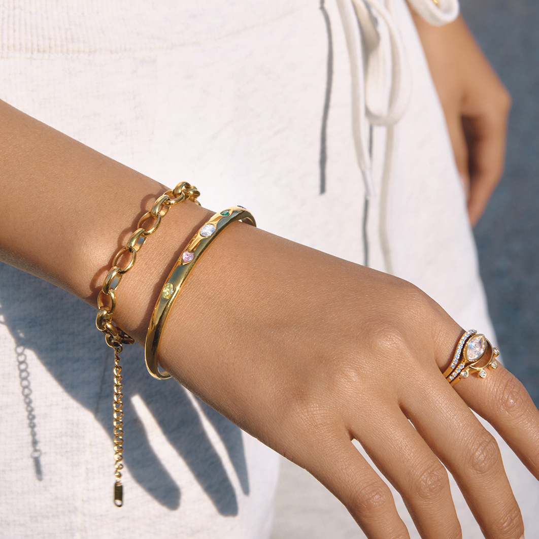 Colorful Zircon Open Bangle Collection - Image 12