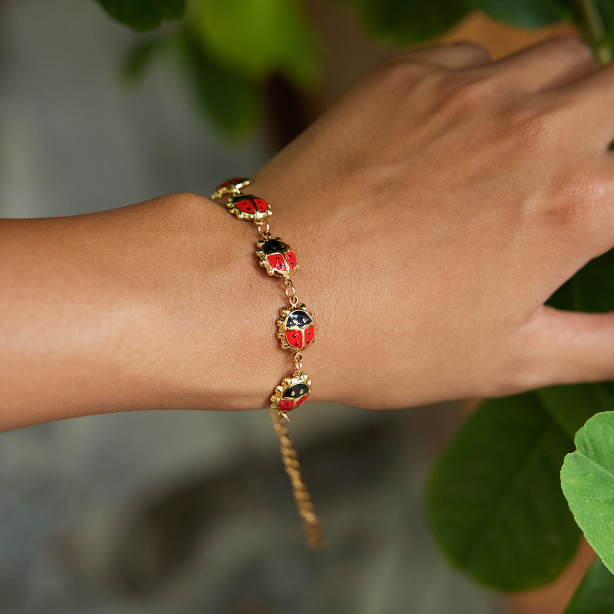 18K Gold Classic Ladybug Necklace and Bracelet - Image 9