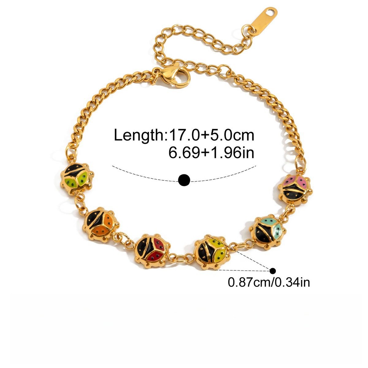 18K Gold Classic Ladybug Necklace and Bracelet - Image 10
