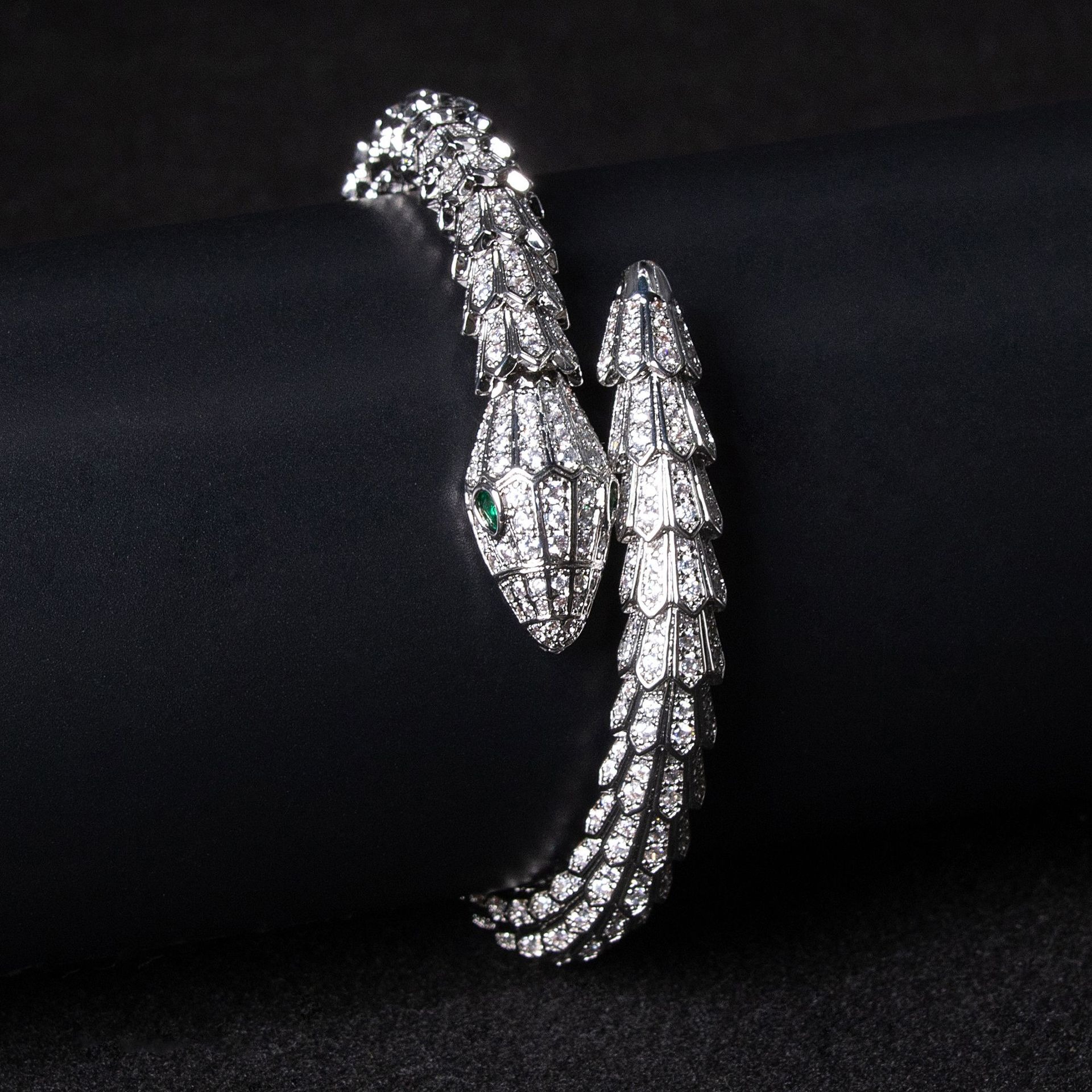 18K Gold Wind Snake Bracelet with Colored Gemstones and Diamonds - Image 3