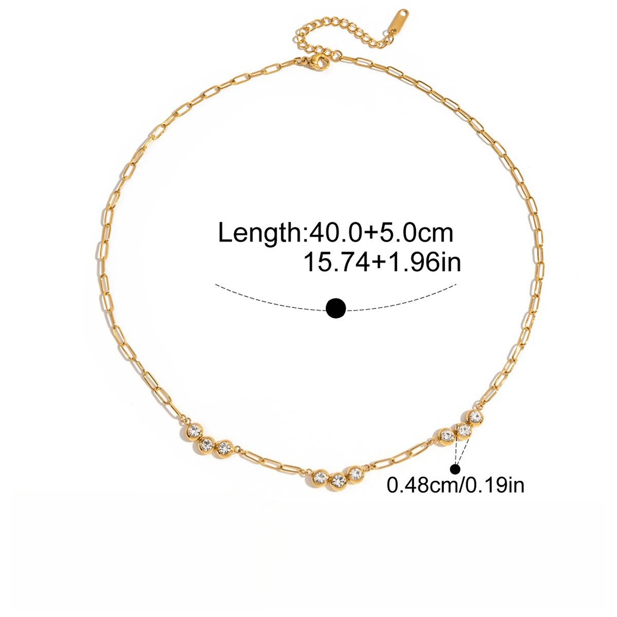 18K gold zircon four-leaf clover necklace - Image 10