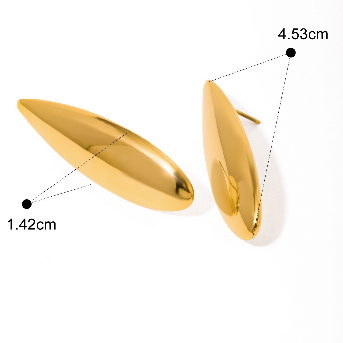 18K gold noble and elegant teardrop-shaped earrings with simple style - Image 8
