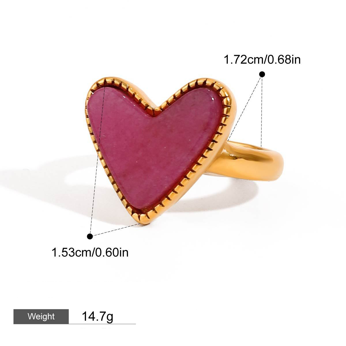 18K gold heart-shaped ring with textured design - Image 8