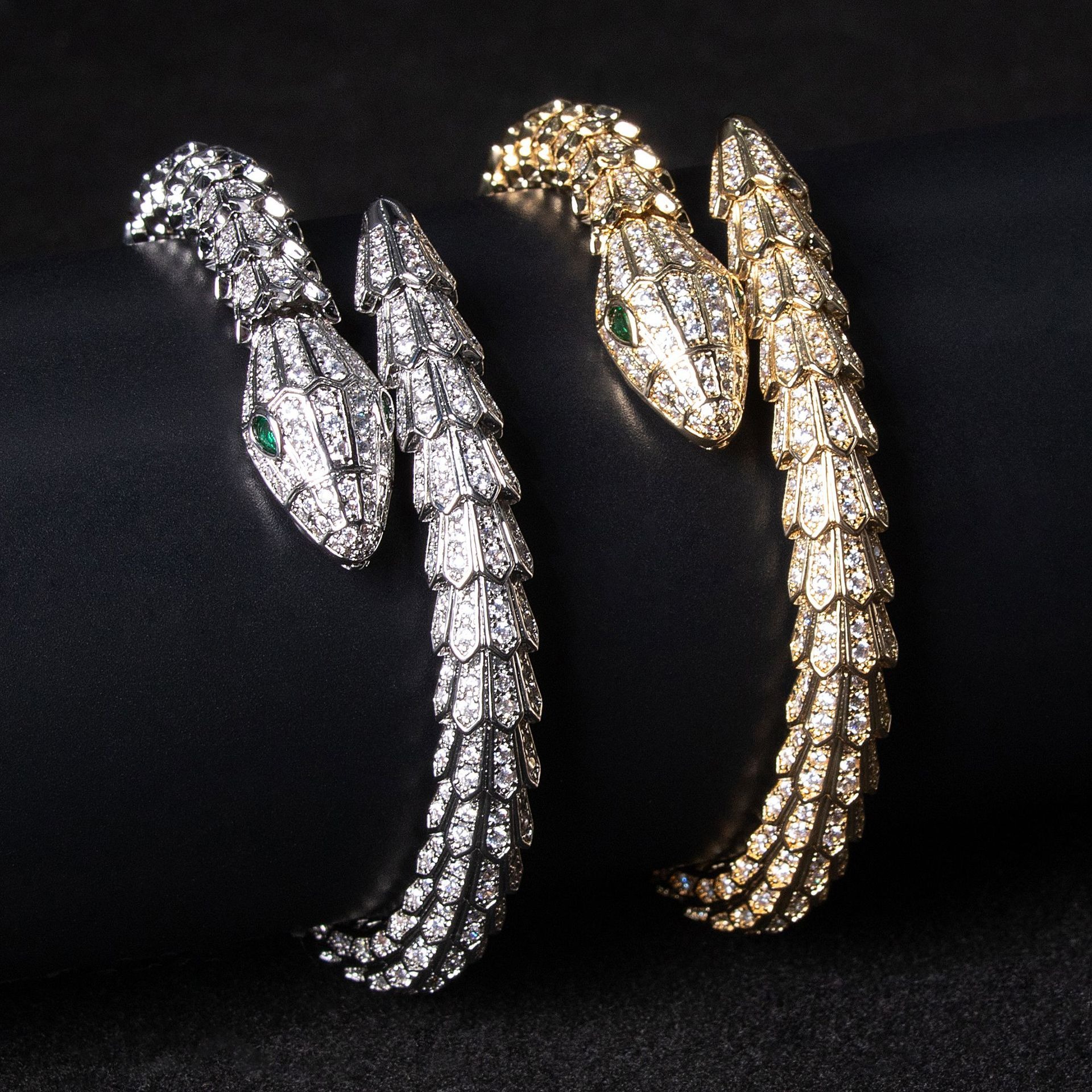 18K Gold Wind Snake Bracelet with Colored Gemstones and Diamonds - Image 5