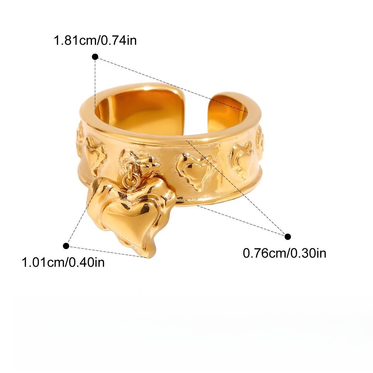 18Gold Pendant Titanium Steel Ring - Image 9