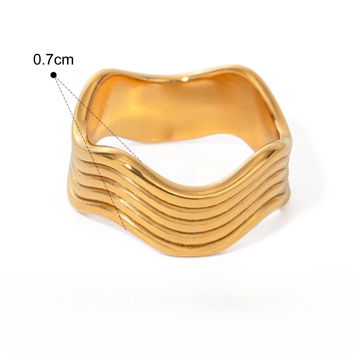 18K Gold Luxury Pearl Titanium Steel Ring - Image 10