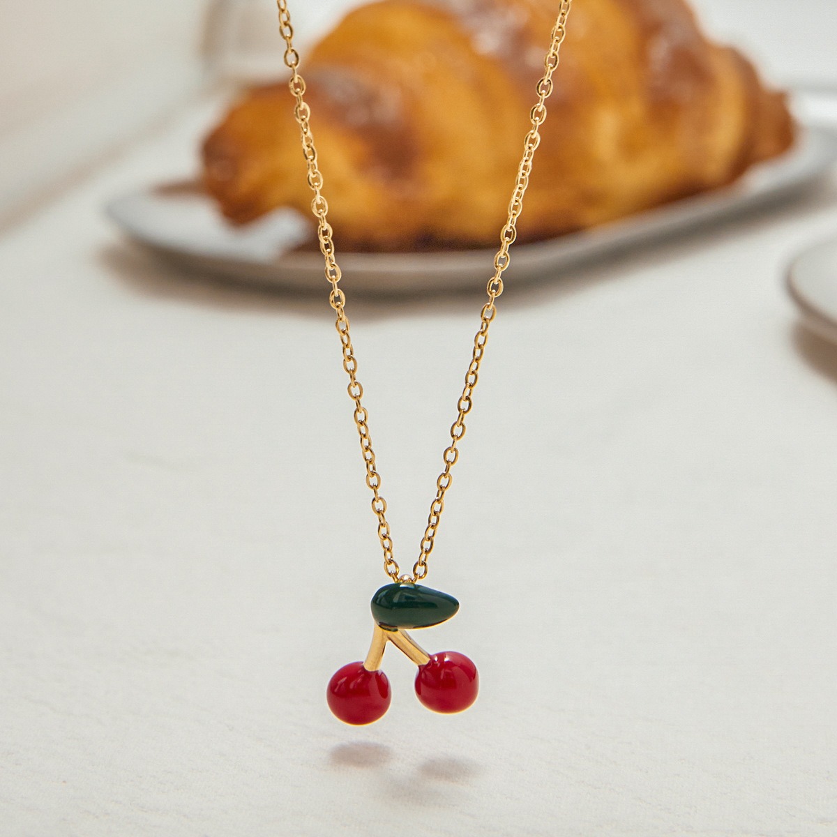 18K Gold Cherry Shaped Beautiful Personalized Necklace