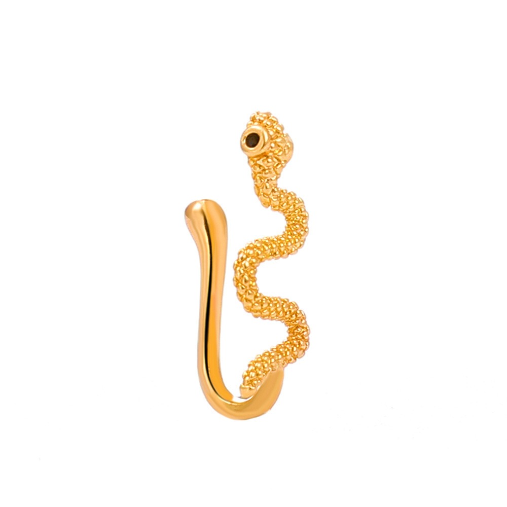 18K gold U-shaped nose ornament with butterfly inlaid gemstones, exquisite and noble design - Image 15