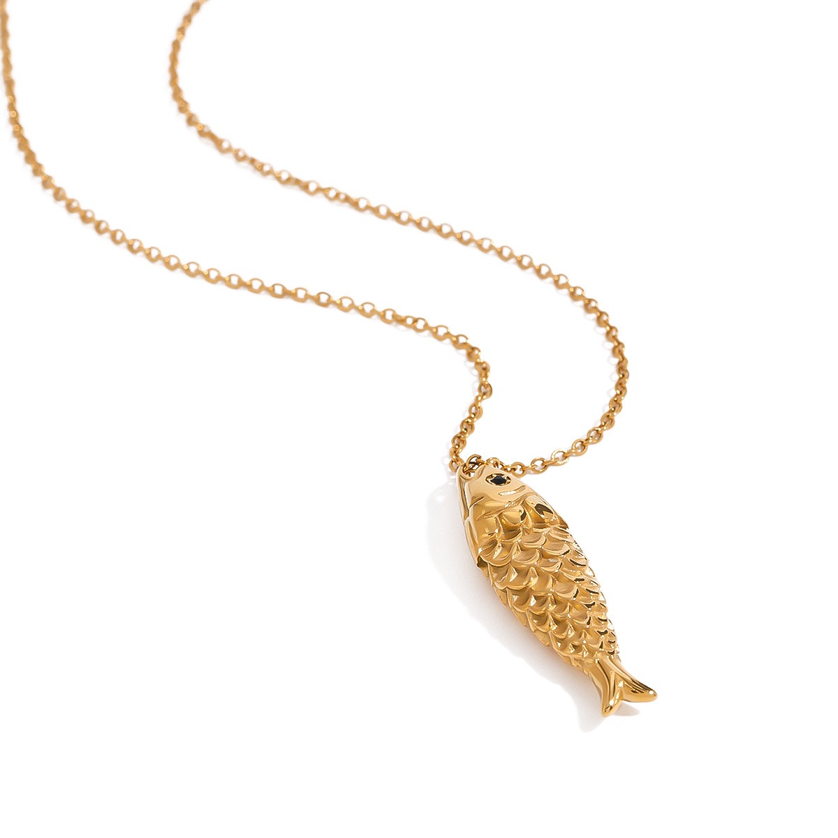 18K Goldfish Shape Design Exquisite Fashion Necklace Bracelet Set - Image 14