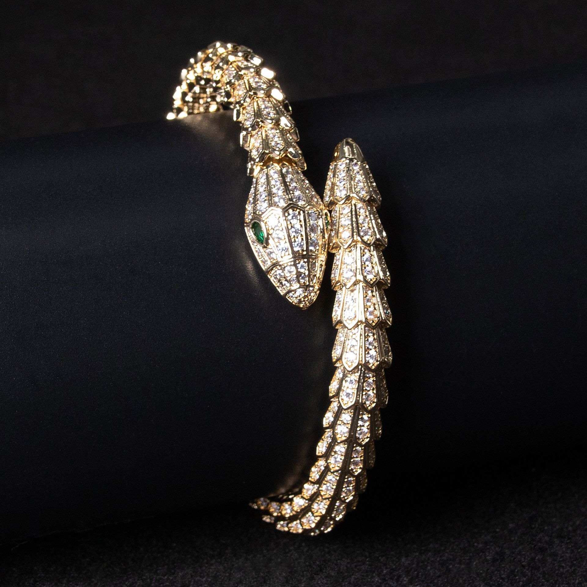 18K Gold Wind Snake Bracelet with Colored Gemstones and Diamonds - Image 6