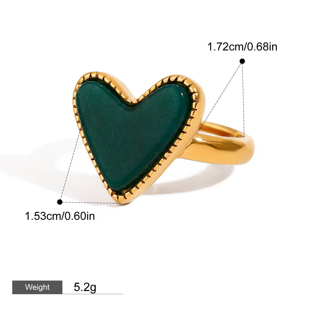 18K gold heart-shaped ring with textured design - Image 10